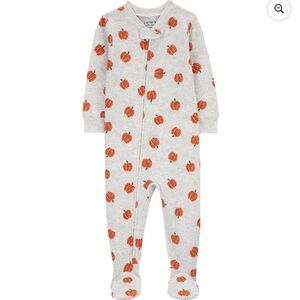 NEW! Carters child of mine unisex pumpkin sleep and play footie size 12 months